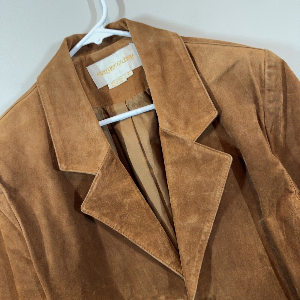Margaret Godfrey Brown Suede Leather Blazer Jacket Womens Size‎ 10 - Picture 12 of 13